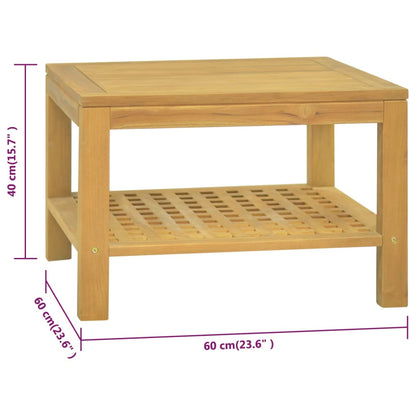 Mesa De Centro Madera Maciza De Teca 60x60x40 Cm_4