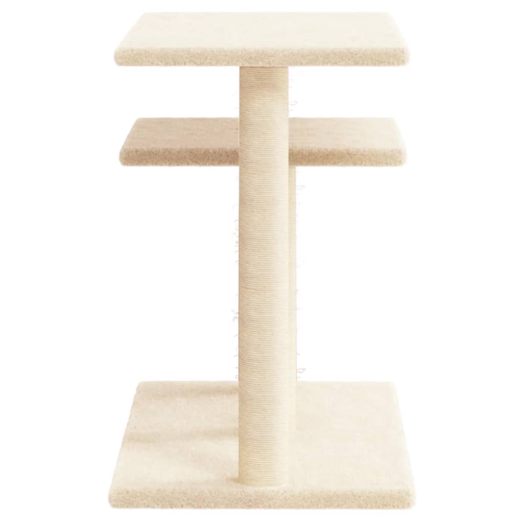 Postes Rascadores Para Gatos Con Plataformas Color Crema 62,5cm_3