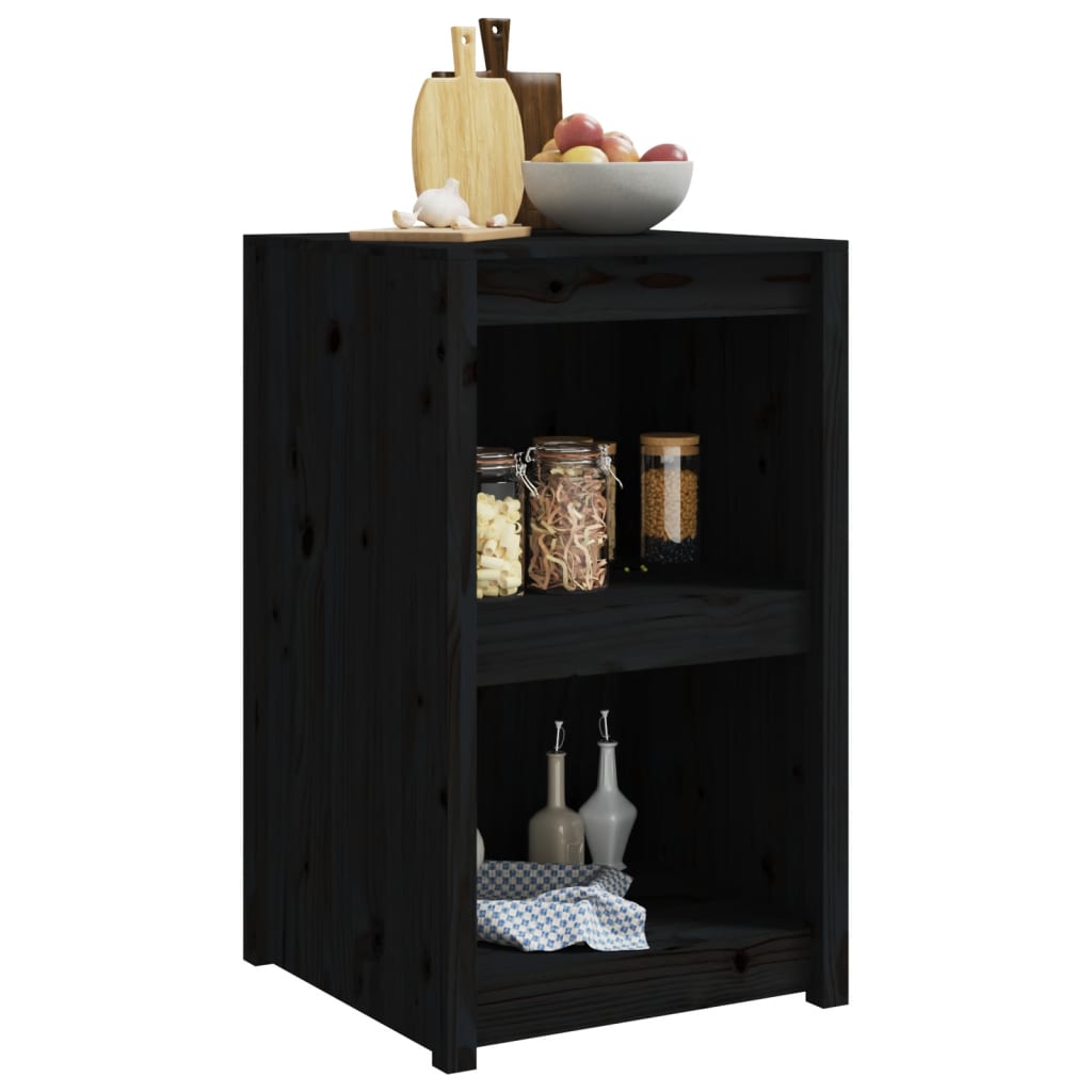 Mueble De Cocina Exterior Madera Maciza Pino Negro 55x55x92 Cm_2