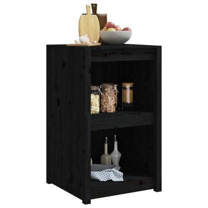 Mueble De Cocina Exterior Madera Maciza Pino Negro 55x55x92 Cm_2