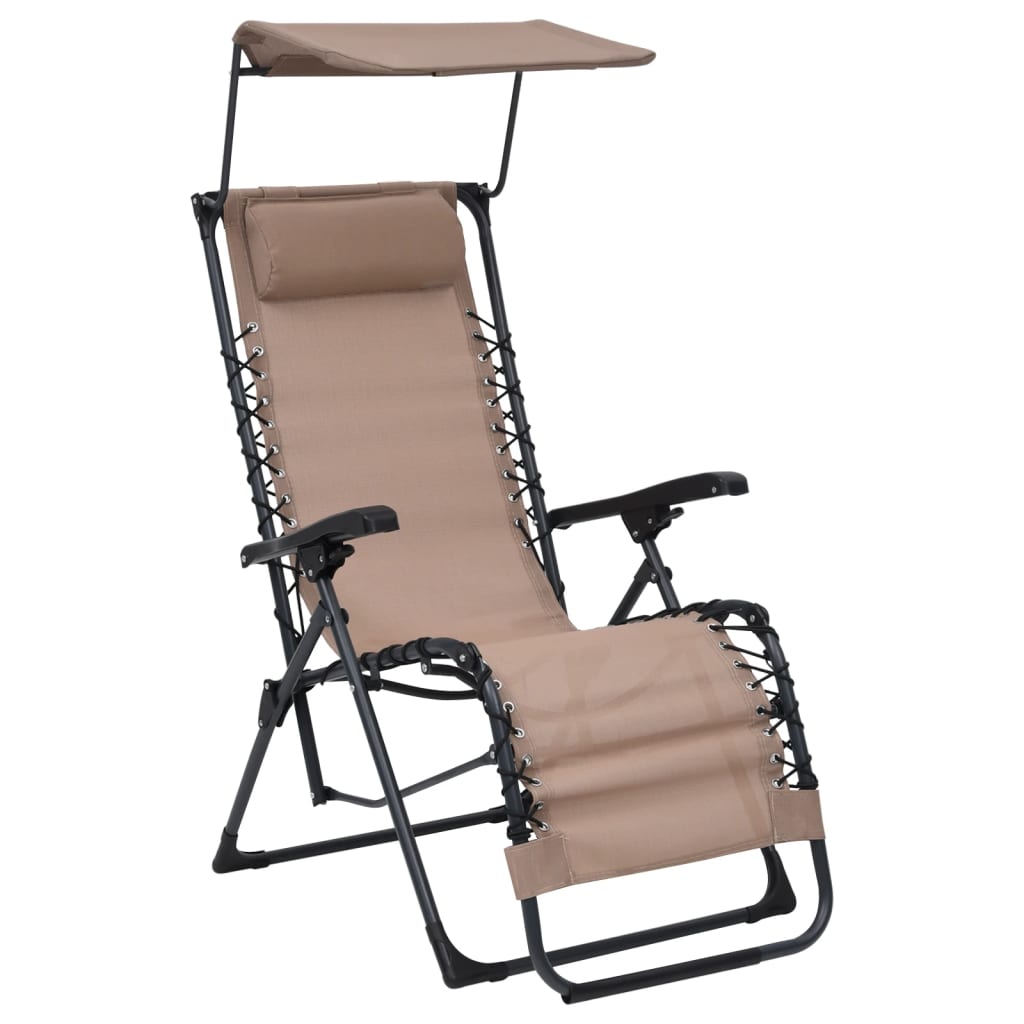 Tumbona Plegable De Textilene Gris Taupe_0
