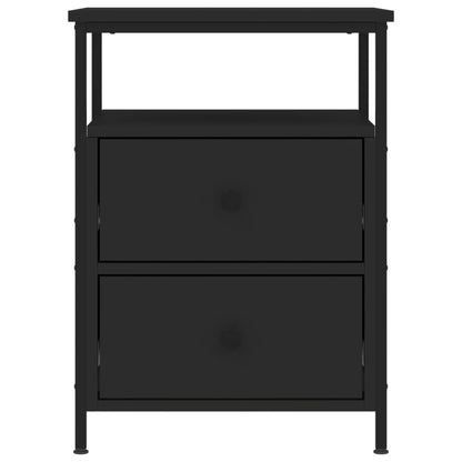 Mesita De Noche Madera De Ingeniería Negro 44x45x60 Cm_3