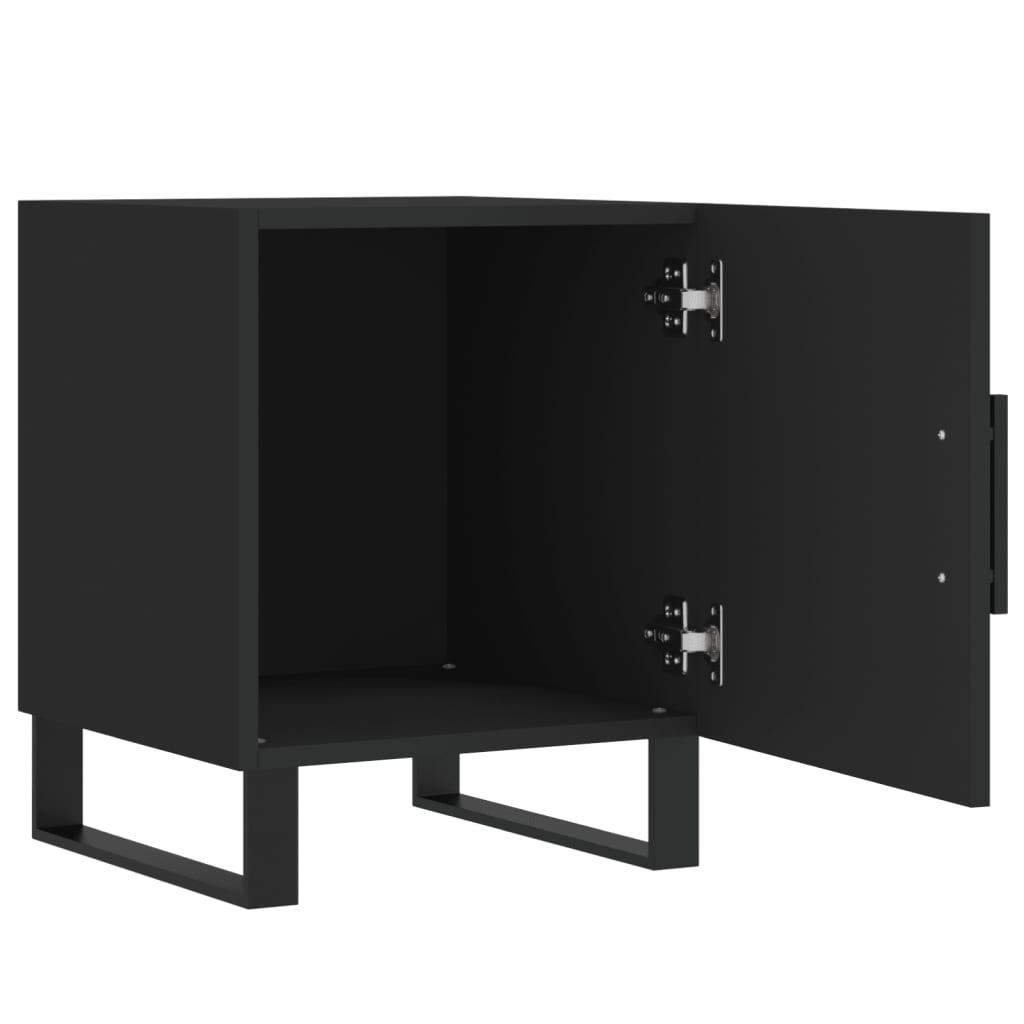 Mesitas De Noche 2 Uds Madera De Ingeniería Negro 40x40x50 Cm_3