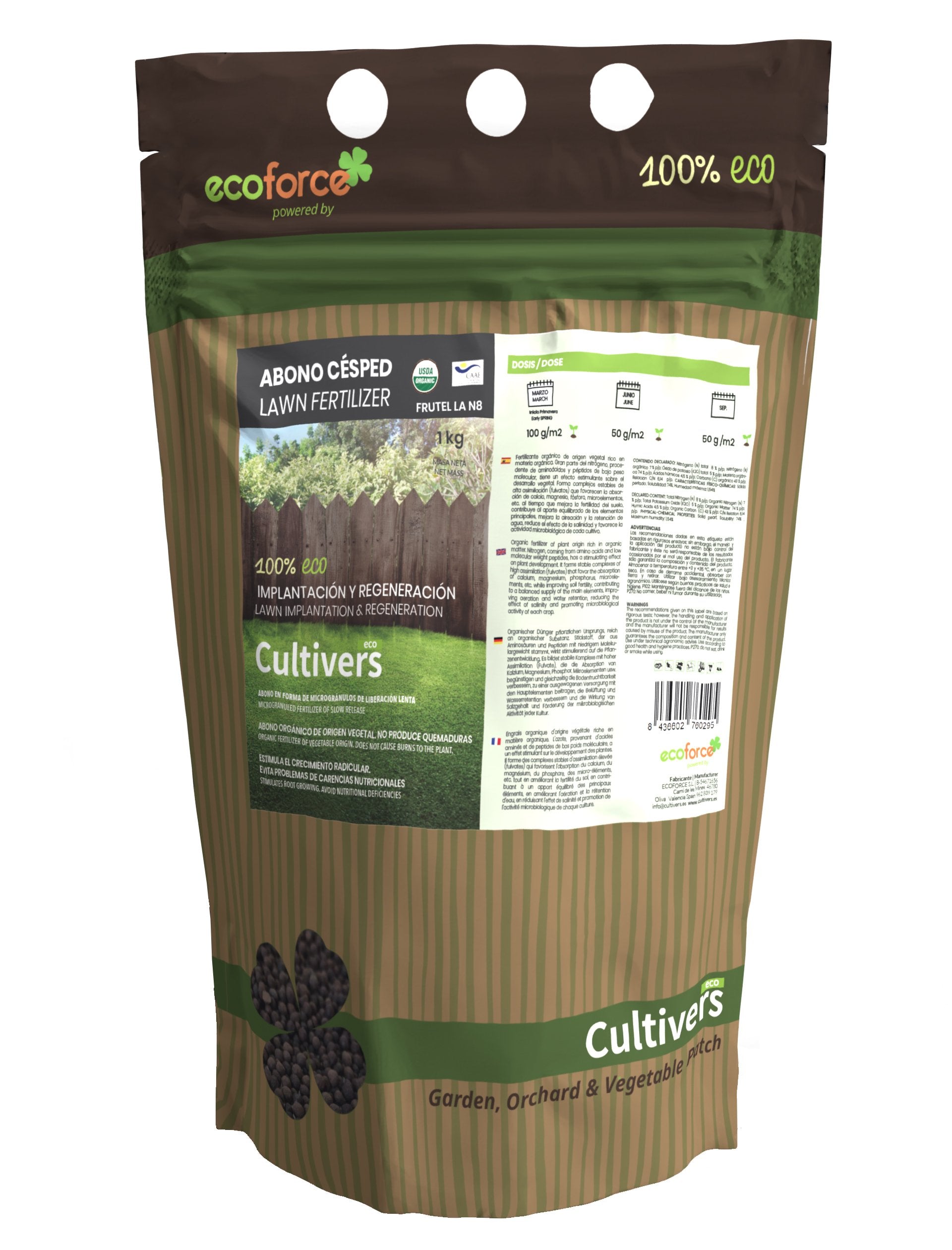 Abono Césped Ecológico Cultivers 2x1kg_0