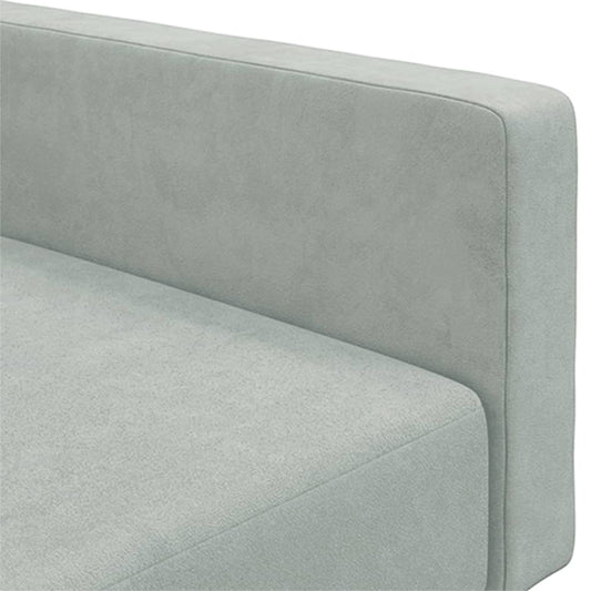 Sofá Cama De 2 Plazas Con Taburete Terciopelo Gris Claro / Vetonek_0