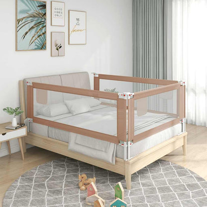 Vidaxl Barandilla De Seguridad Cama De Niño Gris Taupe Tela 150x25 Cm_1