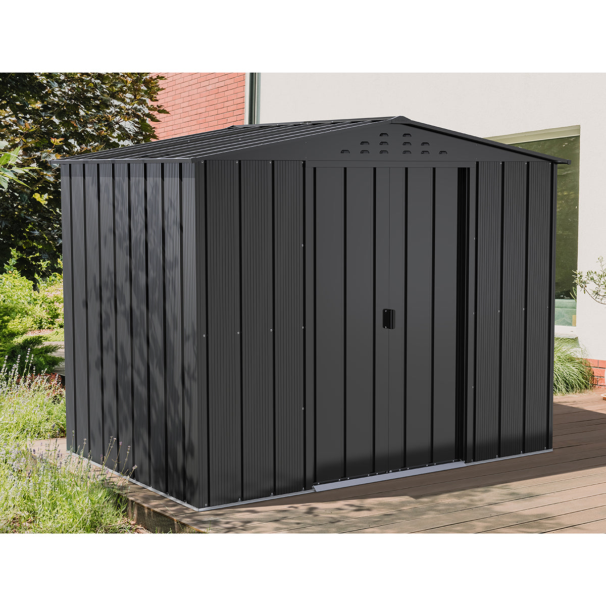 Caseta Jardín Top Titán 8×6 Metal Gris Antracita_3