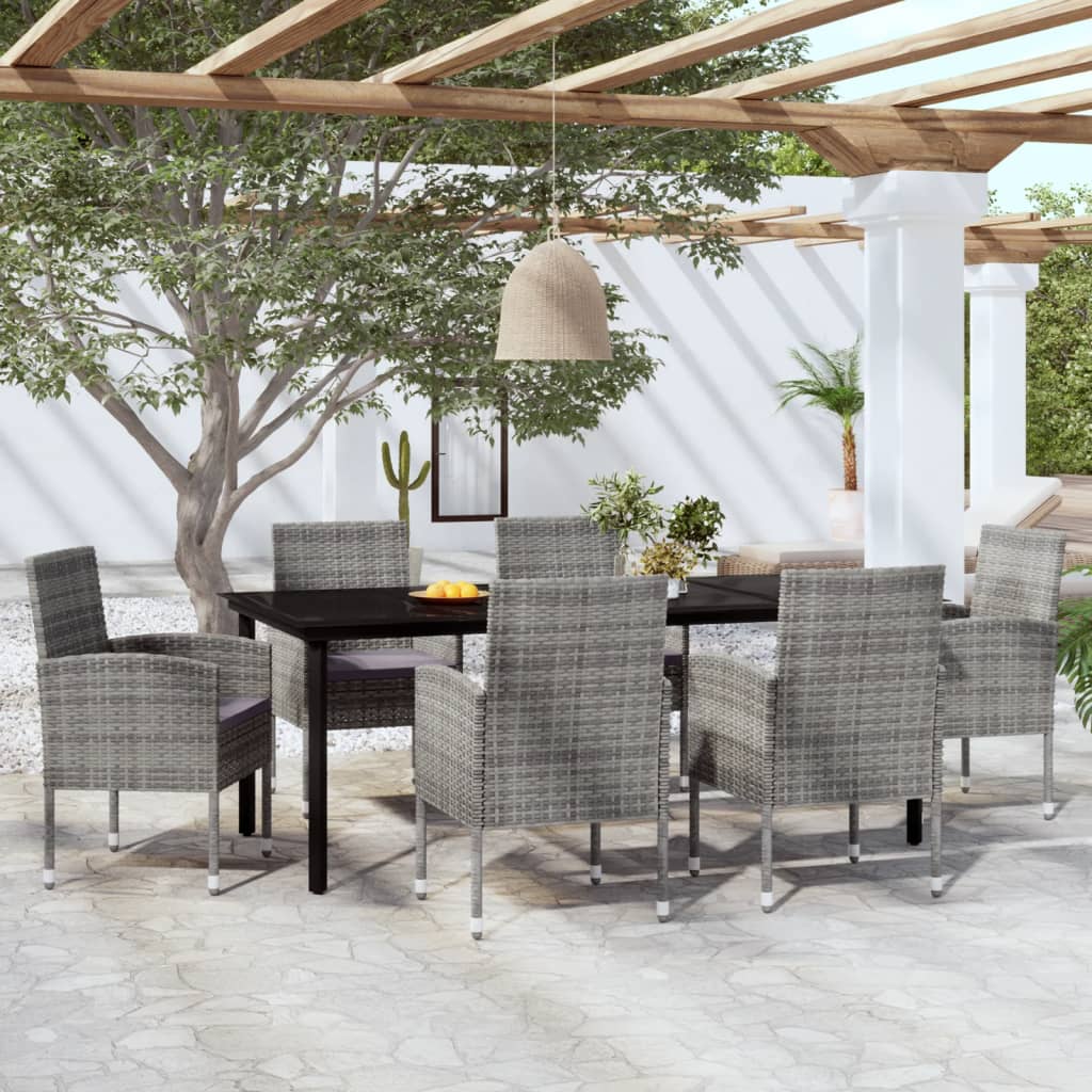 Vidaxl Juego De Comedor De Jardín 7 Piezas Gris Antracita_1