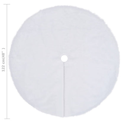 Vidaxl Falda Para Árbol De Navidad Blanca De 122 Cm De Piel Sintética_2