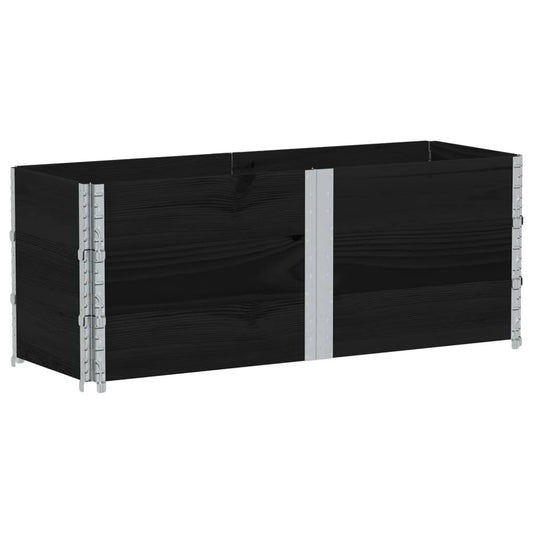 Jardinera De Madera Maciza De Pino Negro 150x50 Cm_0