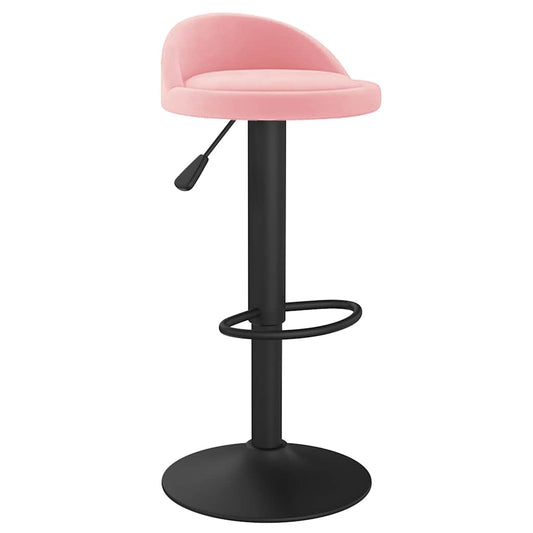 Taburete De Cocina De Terciopelo Rosa_0