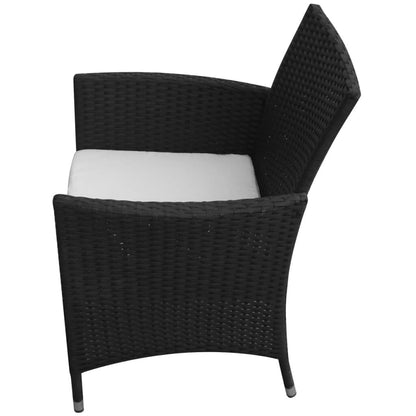 Vidaxl Set Comedor De Jardín 7 Piezas Y Cojines Ratán Sintético Negro_3