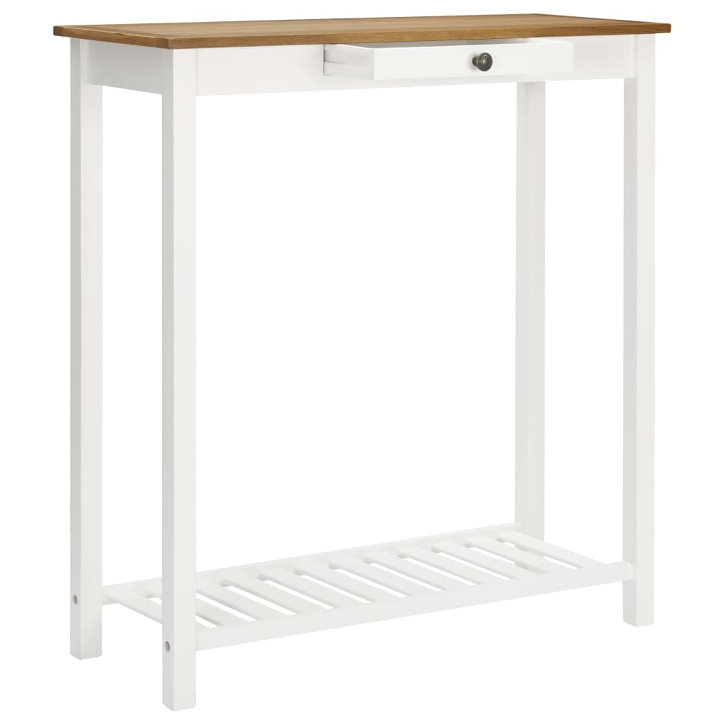 Mesa Alta De Bar De Madera Maciza De Roble 100x40x110 Cm_0