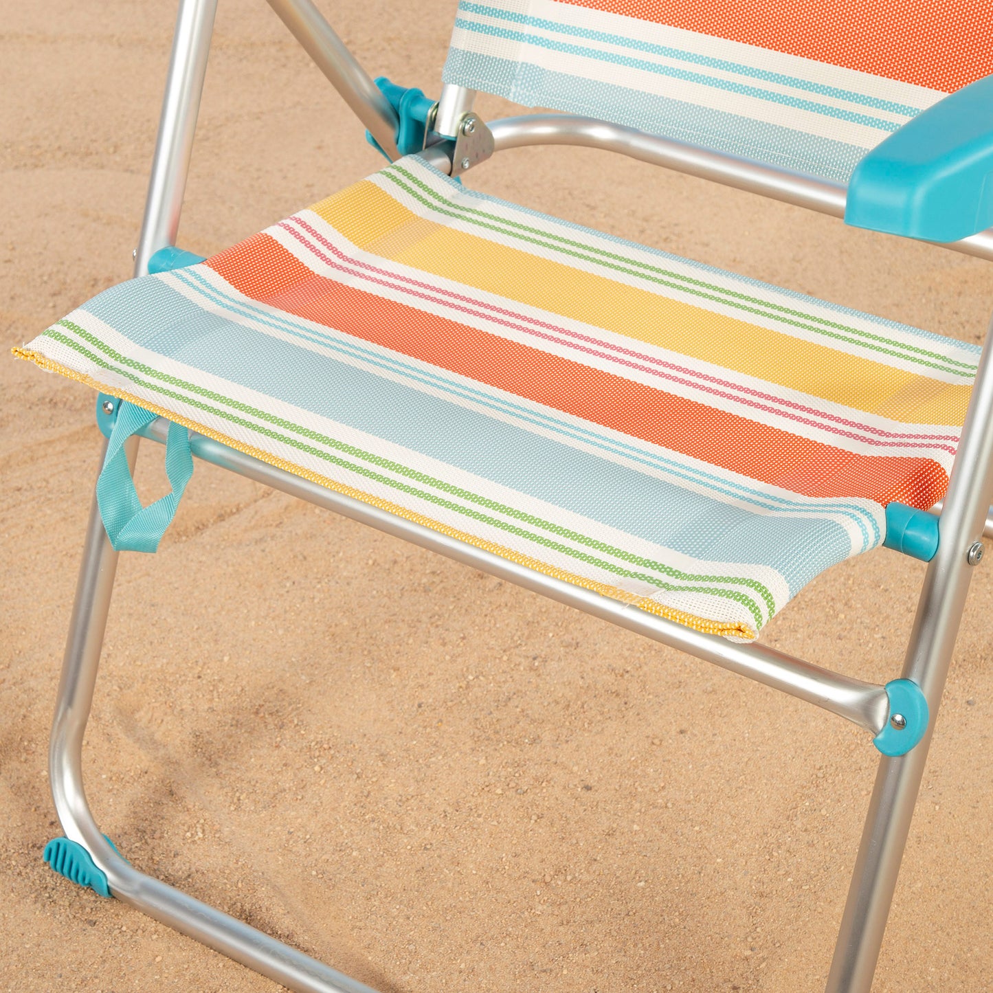 Aktive Silla Playa Plegable Aluminio A Rayas Multicolor 5 Posiciones Con Sistema Antivuelco_5