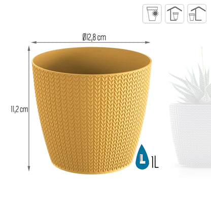 Maceta Wheaty 1l., Dimensiones (mm) 128x128x112, Color Mostaza_2