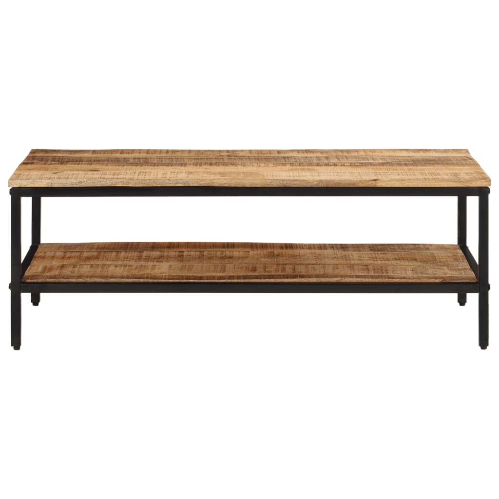 Mesa De Centro De Madera Maciza De Mango Rugosa 100x50x35 Cm_0