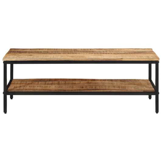 Mesa De Centro De Madera Maciza De Mango Rugosa 100x50x35 Cm_0
