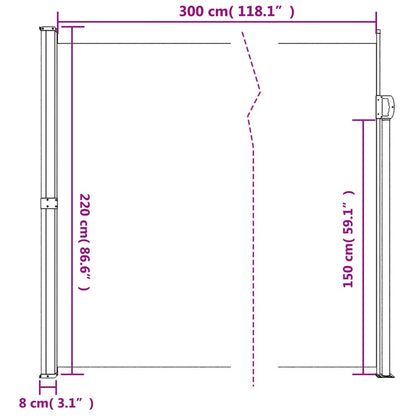 Vidaxl Toldo Lateral Retráctil Rojo 220x300 Cm_2