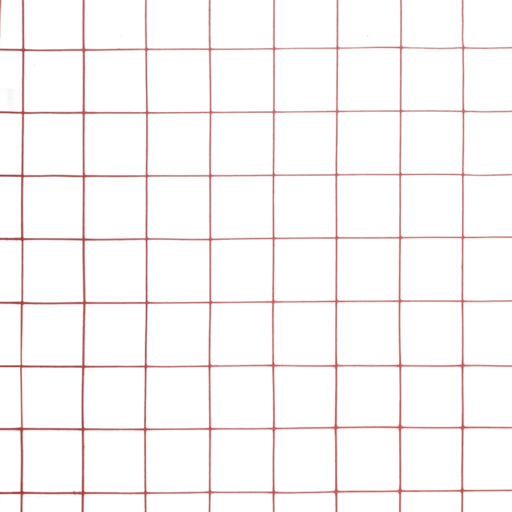 Alambrada De Gallinero Acero Revestimiento Pvc Rojo 25x1,5 M / Vetonek_0