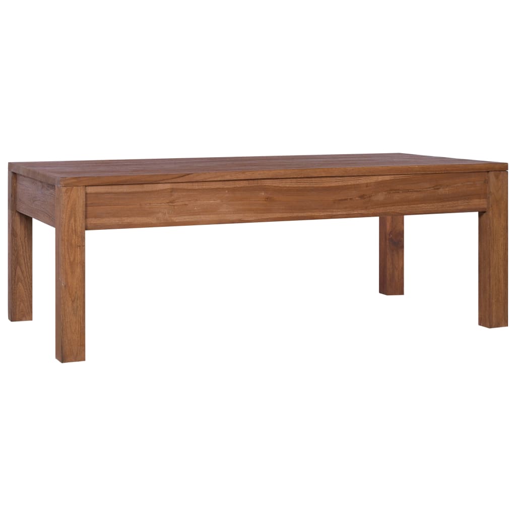 Mesa De Centro De Madera Maciza De Teca 110x60x40 Cm_3