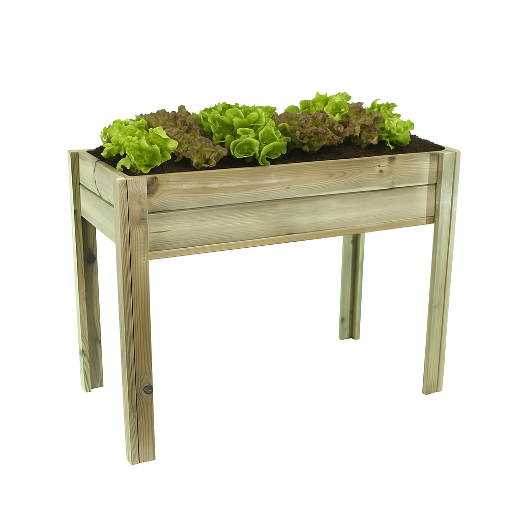 Mesa De Cultivo Nika  Madera Rectangular 100x50x74 Cm - Vidahuerto._4