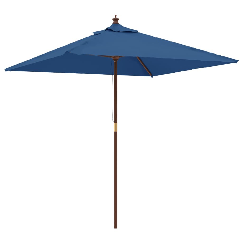 Vidaxl Sombrilla De Jardín Poste De Madera Azul Azure 198x198x231 Cm_0