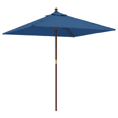 Vidaxl Sombrilla De Jardín Poste De Madera Azul Azure 198x198x231 Cm_0