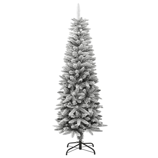 Vidaxl Árbol De Navidad Artificial Estrecho Con Nieve Pvc Y Pe 150 Cm_0