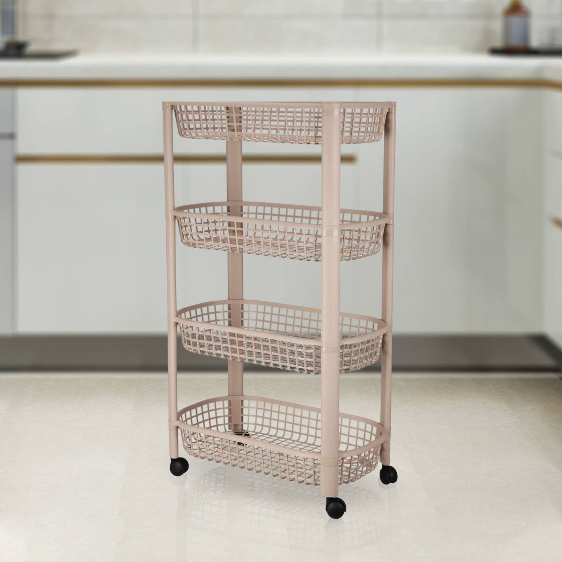 Well Home Carro De Cocina Con 4 Ruedas Color Beige_3