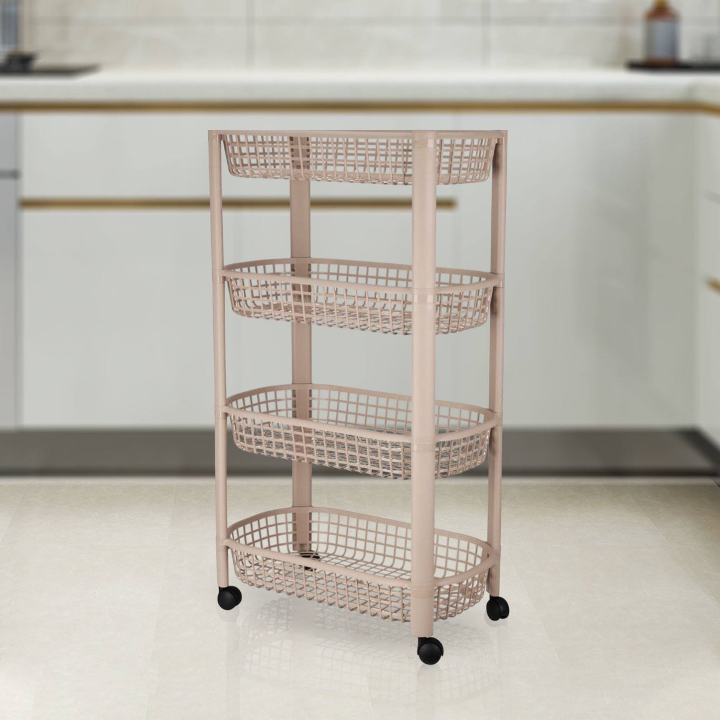 Well Home Carro De Cocina Con 4 Ruedas Color Beige