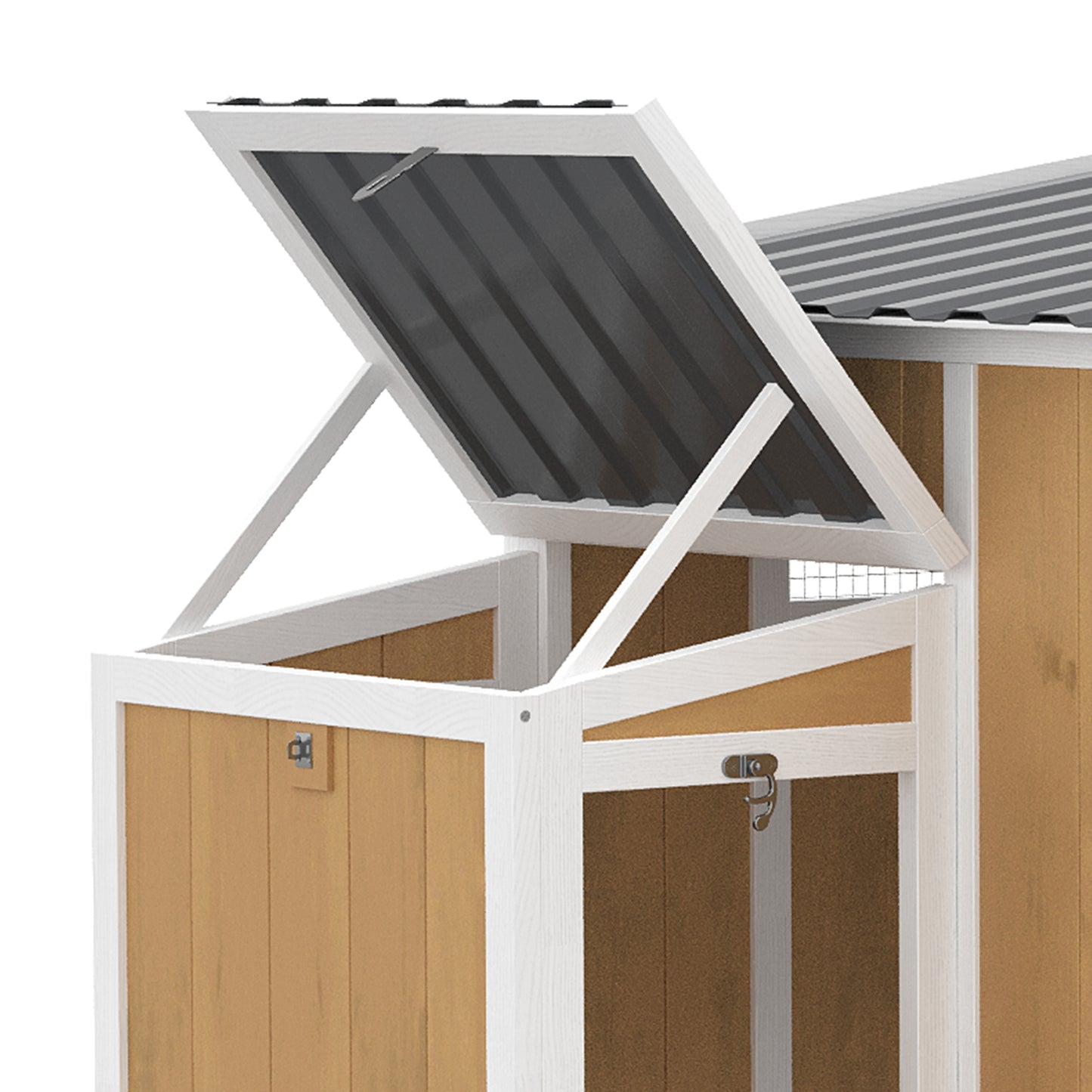 Pawhut Gallinero Para Exterior De Madera 145x90x92 Cm Para 2-4 Gallinas Amarillo_3