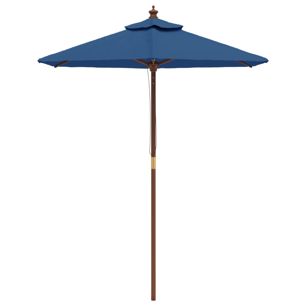 Sombrilla De Jardín Con Poste De Madera Azul Celeste 196x231 Cm_1