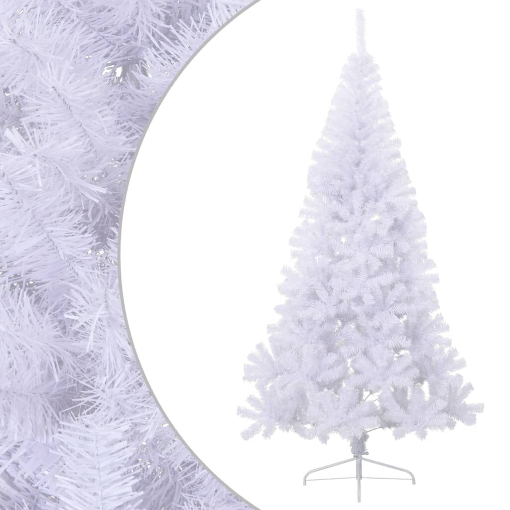 Vidaxl Medio Árbol De Navidad Artificial Con Soporte Pvc Blanco 240 Cm_0