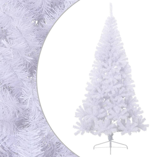 Vidaxl Medio Árbol De Navidad Artificial Con Soporte Pvc Blanco 240 Cm_0