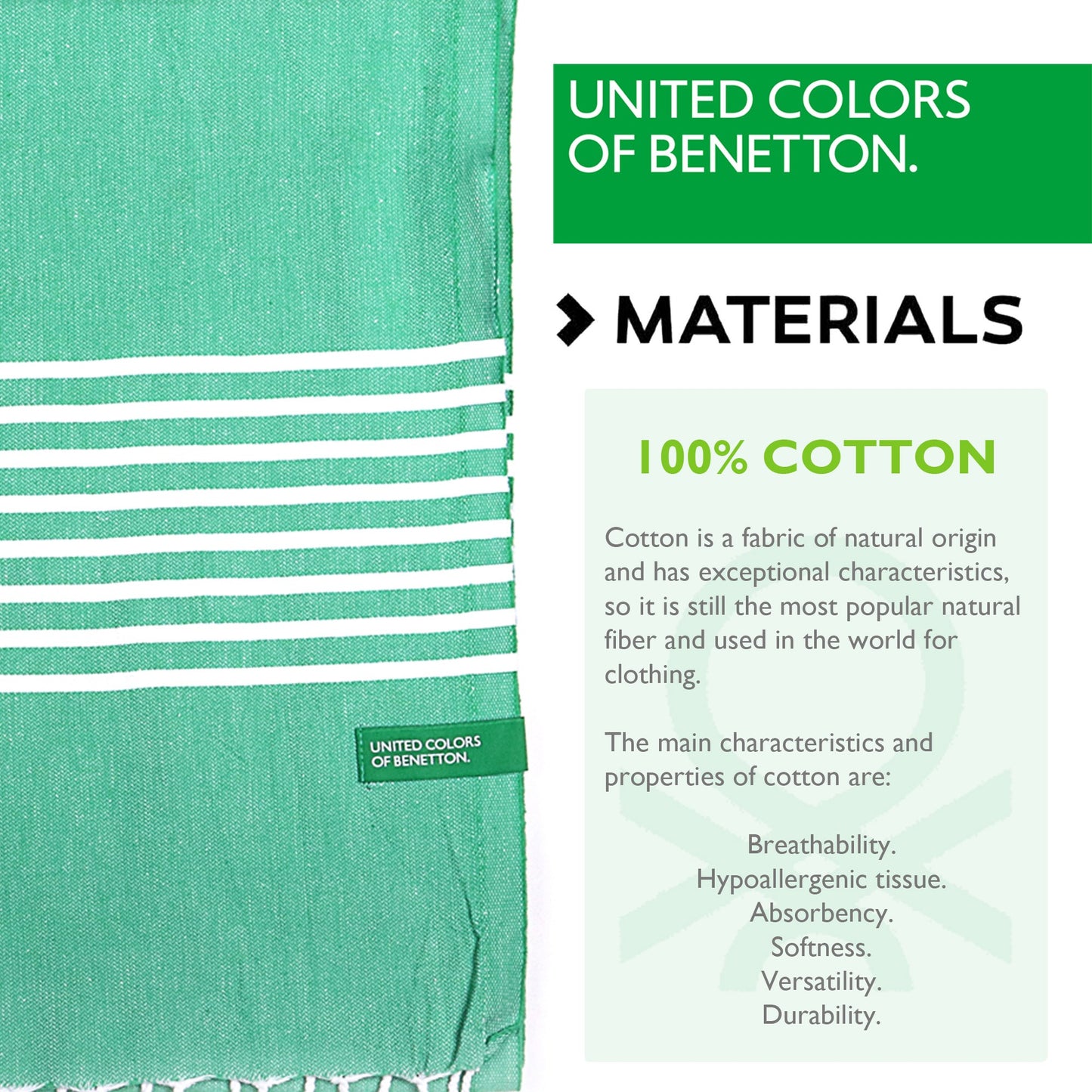 Set 2 Toallas Benetton Hamman 80x165cm 170gsm 100%algodon Verde Casa Benetton_2