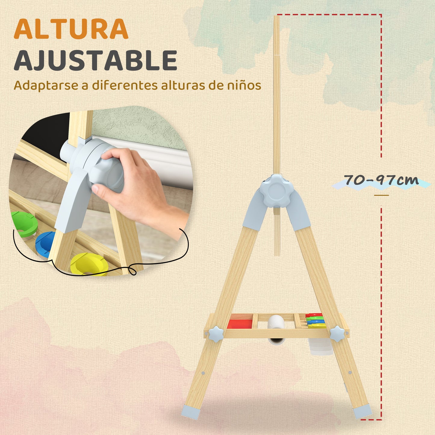 Aiyaplay Pizarra Infantil Caballete_4