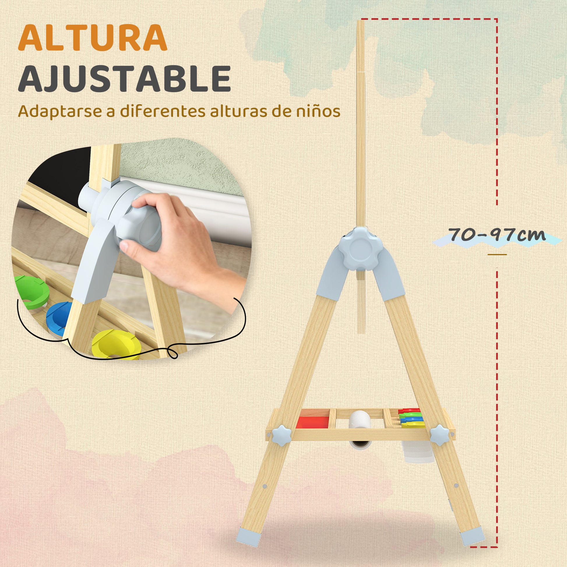 Aiyaplay Pizarra Infantil Caballete_4