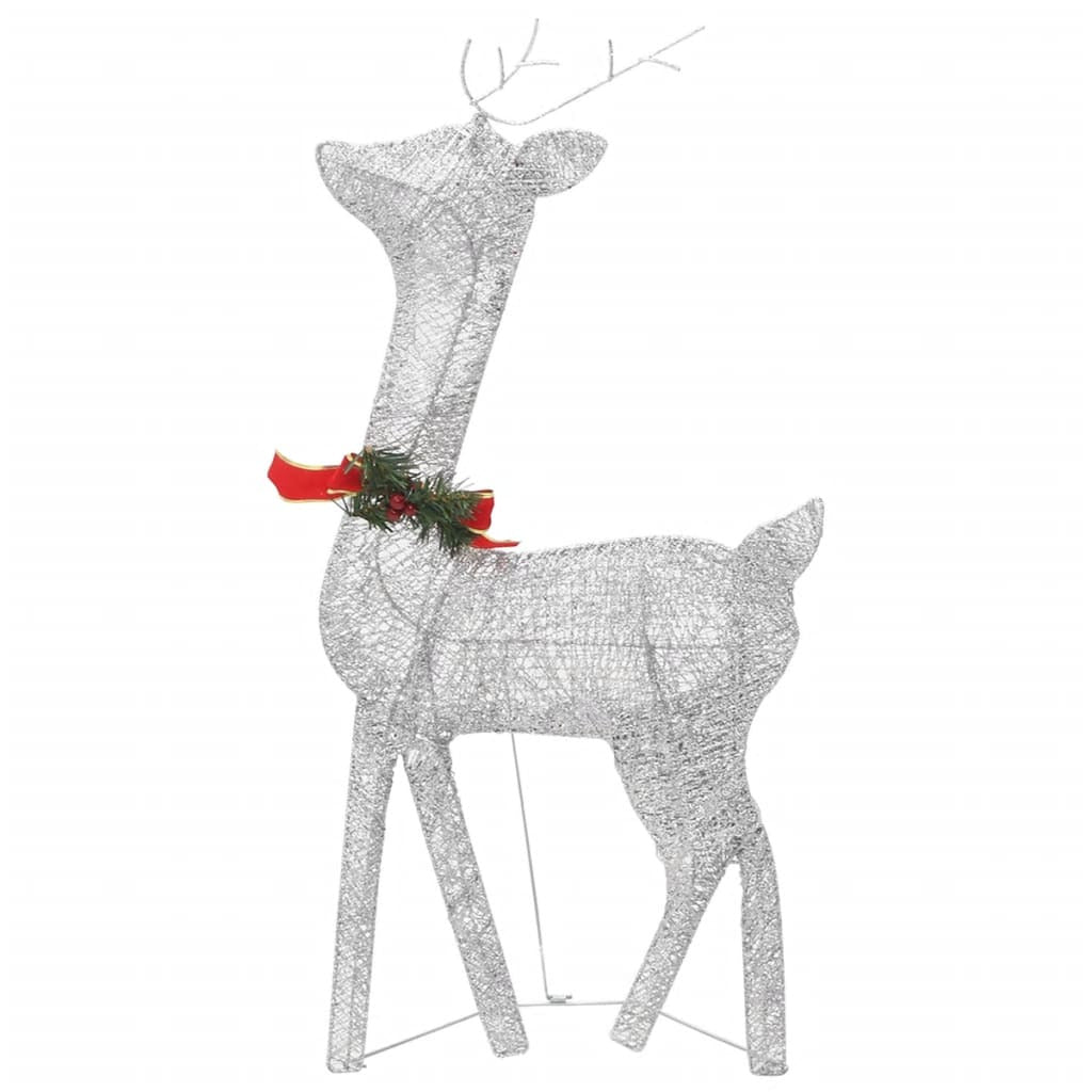 Vidaxl Renos De Navidad 6 Piezas De Malla Blanco Frío Plateado_4