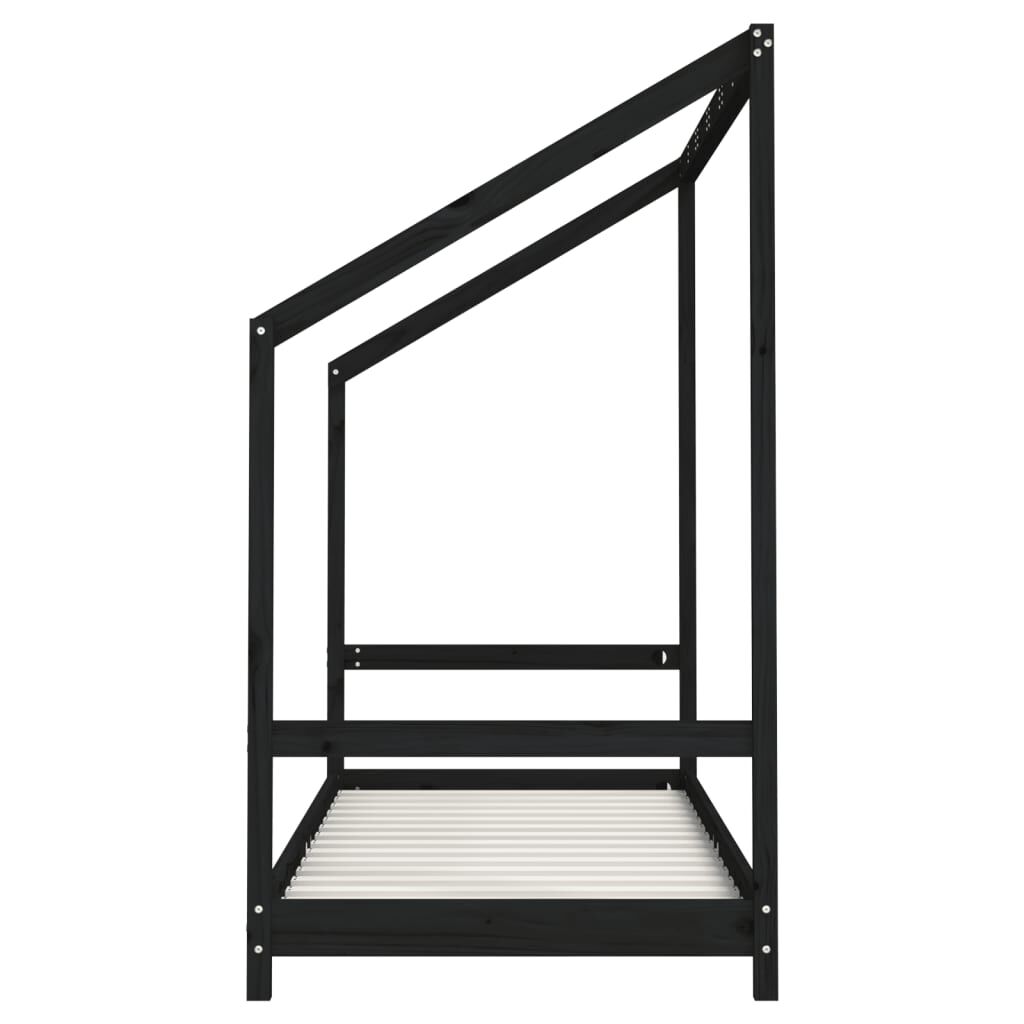 Vidaxl Estructura De Cama Para Niños Madera Pino Negro 2x(80x200) Cm_4