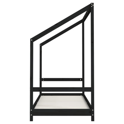 Vidaxl Estructura De Cama Para Niños Madera Pino Negro 2x(80x200) Cm_4