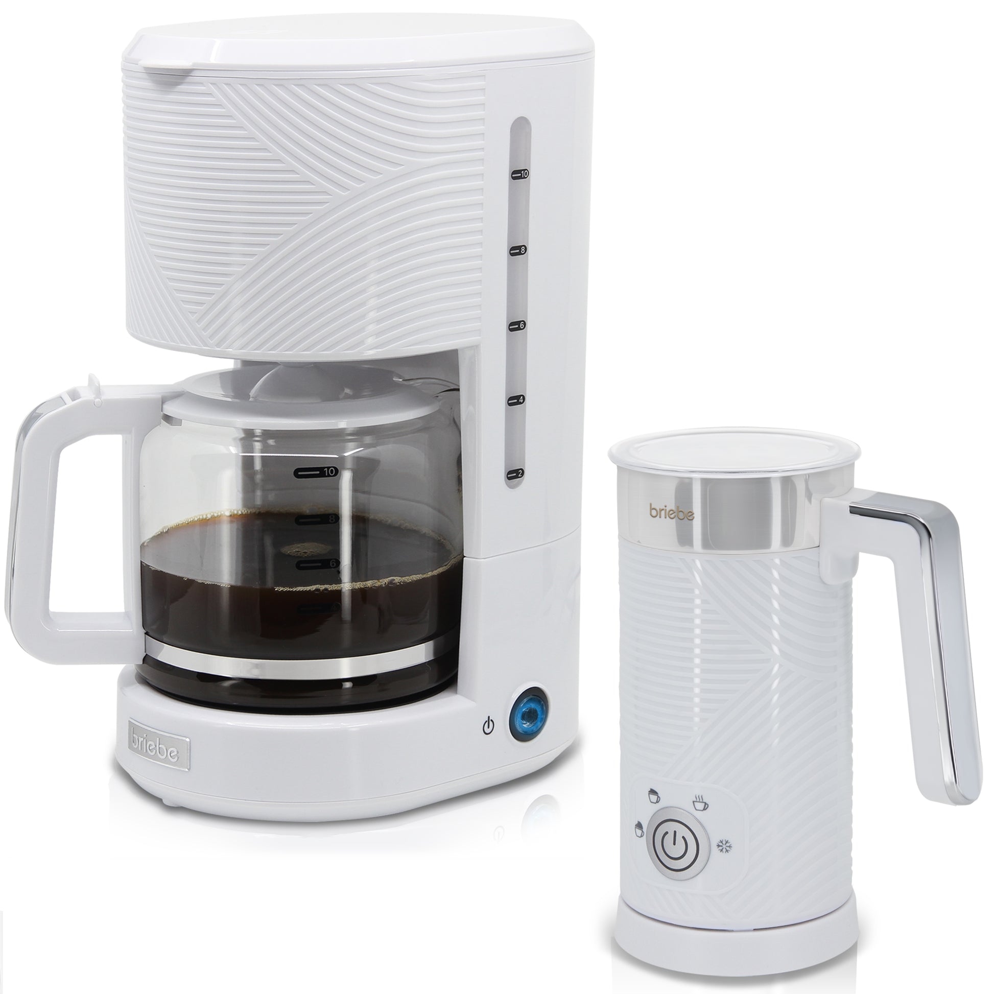 Briebe Elegance Set Cafetera Goteo 10 Tazas + Espumador De Leche Eléctrico_0