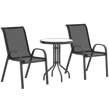 Outsunny Conjunto De Mesa Y Sillas De Terraza Exterior De 3 Piezas_0