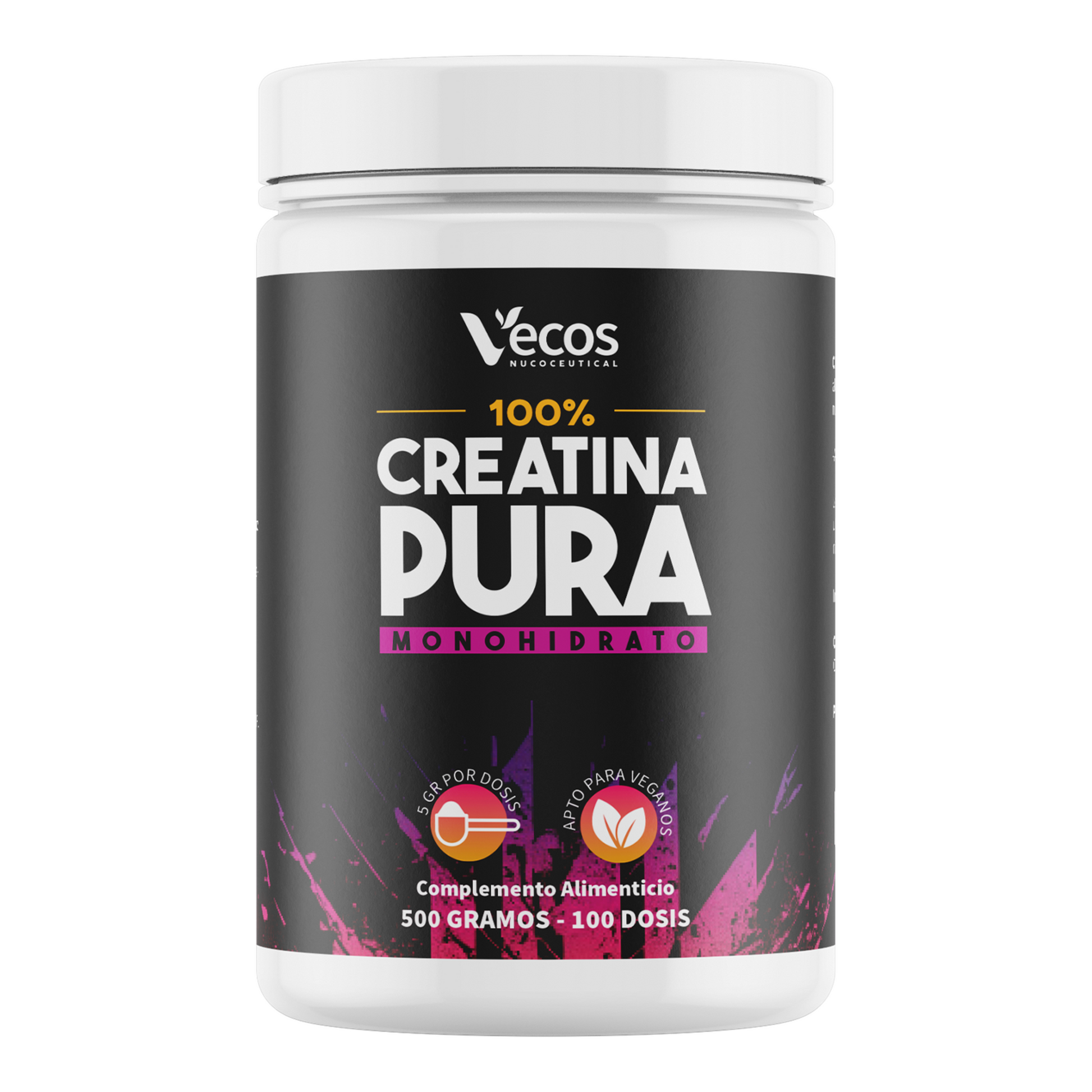 Creatina Monohidrato Pura Vecos 500 G | Para Fuerza, Potencia Y Entrenamiento_0