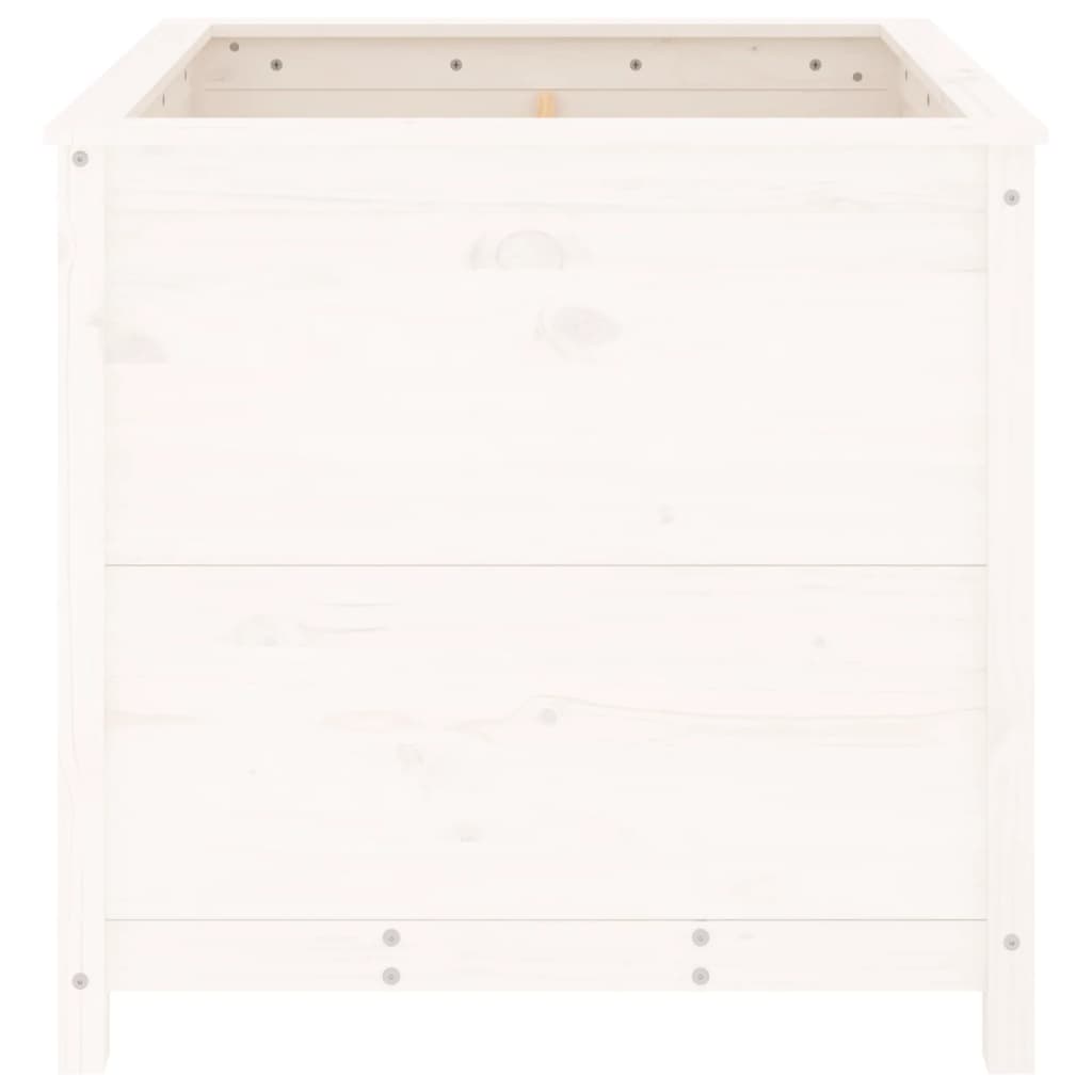 Jardinera Madera Maciza De Pino Blanco 82,5x82,5x78 Cm_4