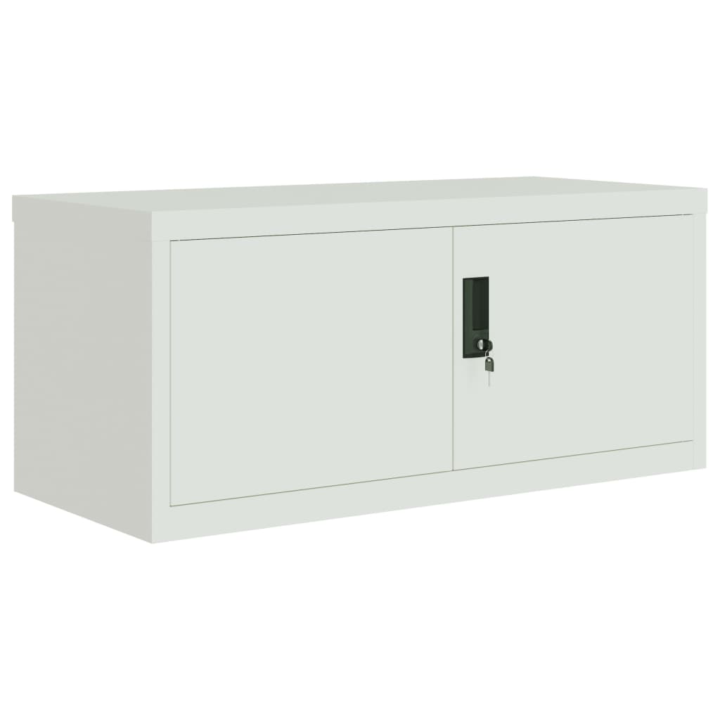Armario Archivador De Acero Gris Claro 90x40x145 Cm_2