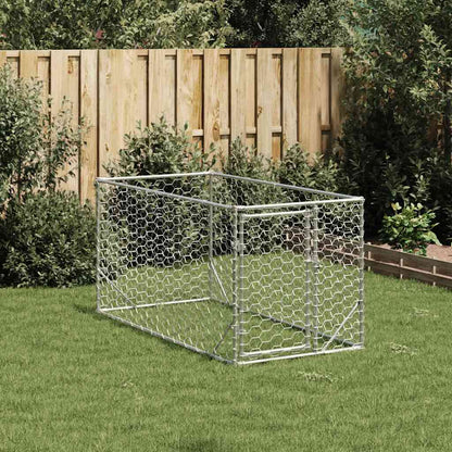 Caseta Para Perros De Exterior Con Puerta 2x1x1 M De Acero Galvanizado_0