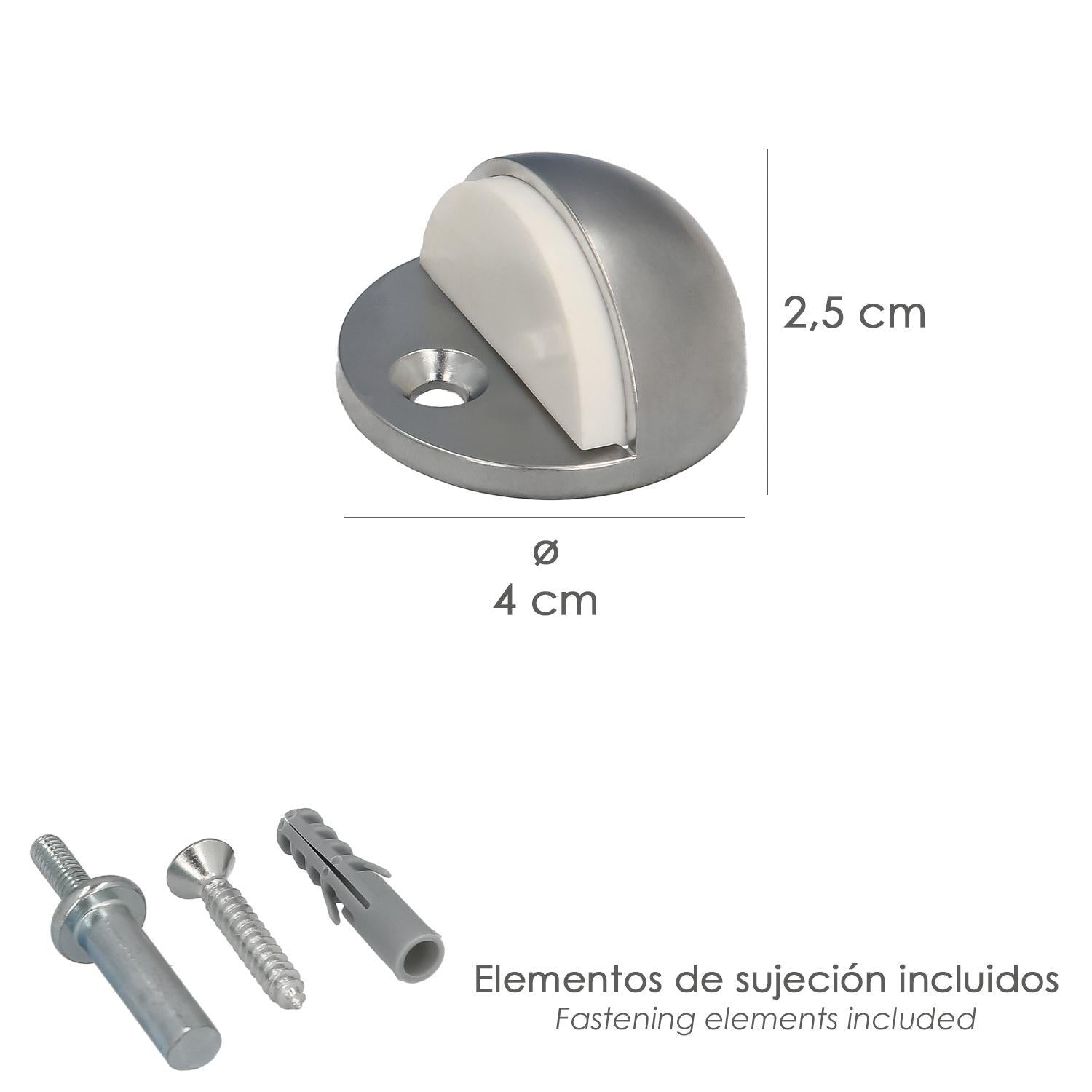 Tope Puerta Wolfpack Atornillar Acero Inoxidable Plata Mate_1