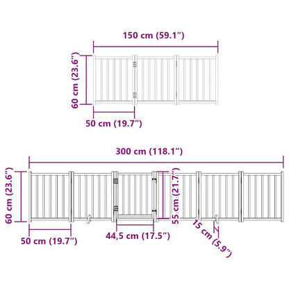 Vidaxl Puerta De Perros Plegable 15 Paneles Madera Álamo Marrón 750 Cm_2
