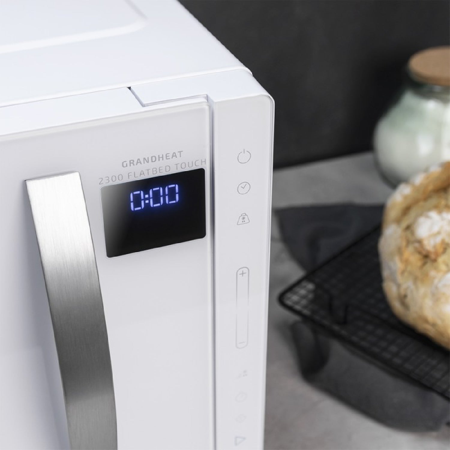 Microondas Sin Plato Grandheat 2300 Flatbed Touch White. Capacidad 23 Litros, Potencia 800 W, 8 Funciones Preconfiguradas, Temporizador Hasta 95 Min_4