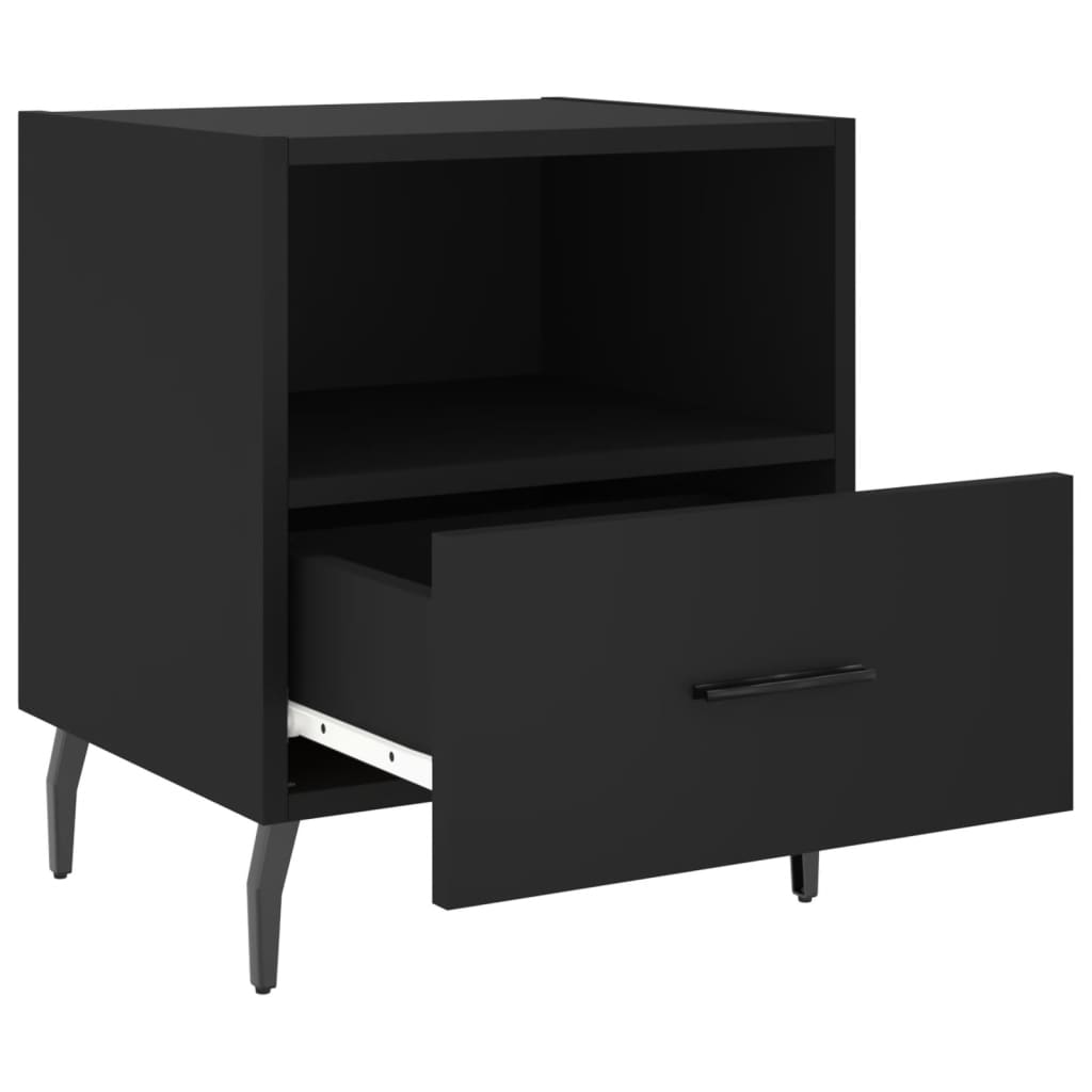 Mesitas De Noche 2 Uds Madera Ingeniería Negro 40x35x47,5 Cm_3
